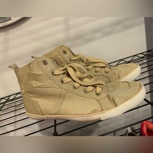 Tan High-Top Sneakers